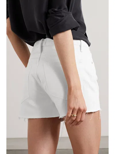 Frame Rounded-edge Denim Shorts In White