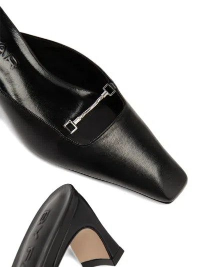 By Far Leda Square-toe Mules In Black