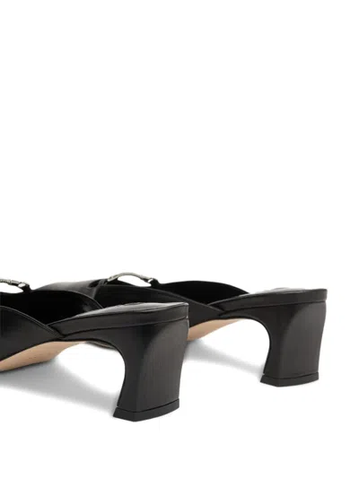 By Far Leda Square-toe Mules In Black