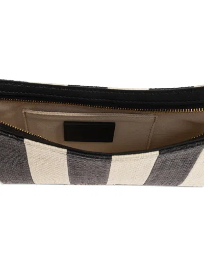 Jacquemus Le Bisou Perle Stripe Woven Raffia Shoulder Bag In Multi