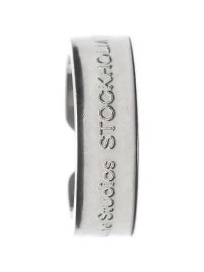Acne Studios Logo-debossed Cut-out Ring In White