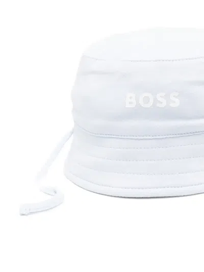 Hugo Boss Striped Hat In White