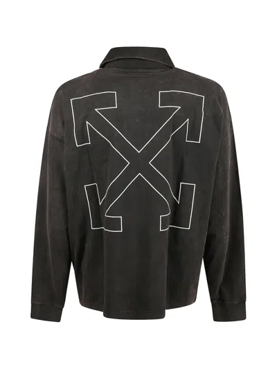 Off-white Half-zip Long-sleeved Sweater In Multi