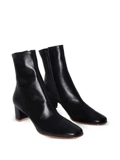 By Far Sofia Square-toe Block-heel Boots In Black