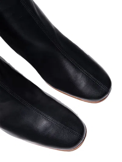 By Far Sofia Square-toe Block-heel Boots In Black