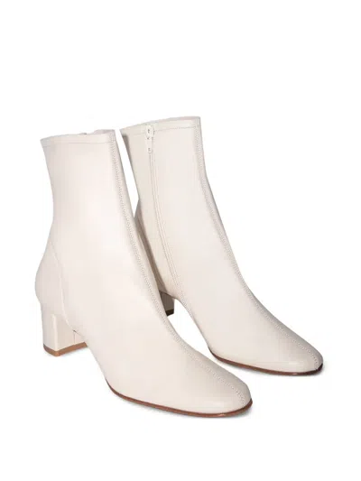 By Far Woman Ankle Boots Cream Size 10 Soft Leather In Neutral