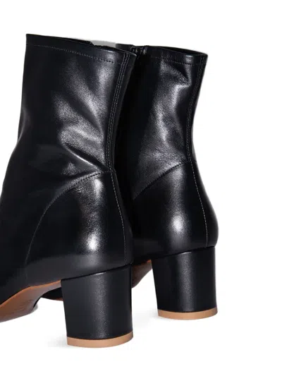 By Far Sofia Square-toe Block-heel Boots In Black