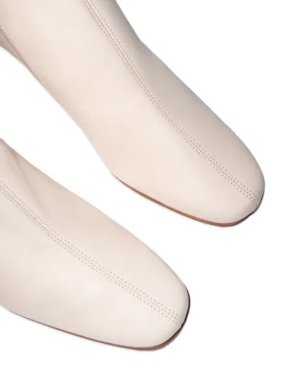 By Far Woman Ankle Boots Cream Size 10 Soft Leather In Neutral