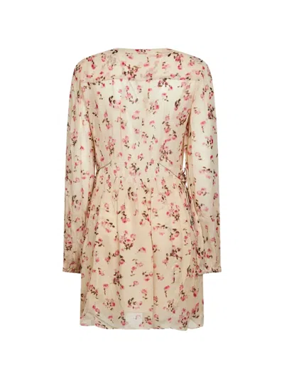 Isabel Marant Étoile Isabel Marant Etoile Loriena Beige Dress With Floral Print In Pink