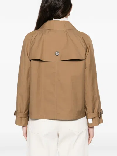 Max Mara Tesoro Cropped Double-breasted Cotton-blend Gabardine Trench Coat In Brown