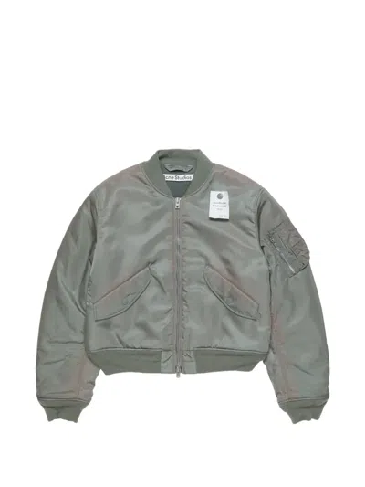 Acne Studios Full-zip Bomber Jacket In Gray