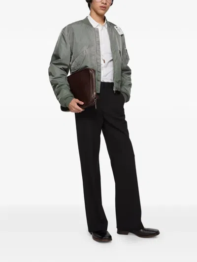 Acne Studios Full-zip Bomber Jacket In Gray