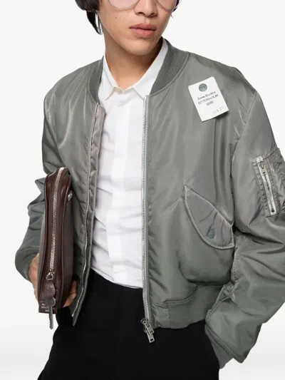 Acne Studios Full-zip Bomber Jacket In Gray