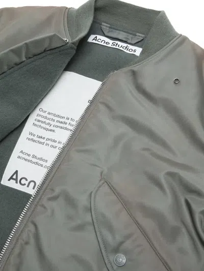 Acne Studios Full-zip Bomber Jacket In Gray