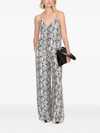 Anine Bing Python V-neck Top In Multi