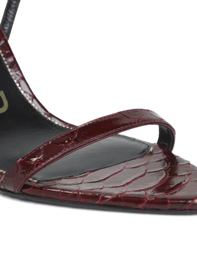 Tom Ford Padlock 90 Python Print Leather Sandals In Red