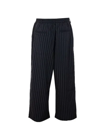 Y-3 Striped-pattern Elasticised Trousers In Black