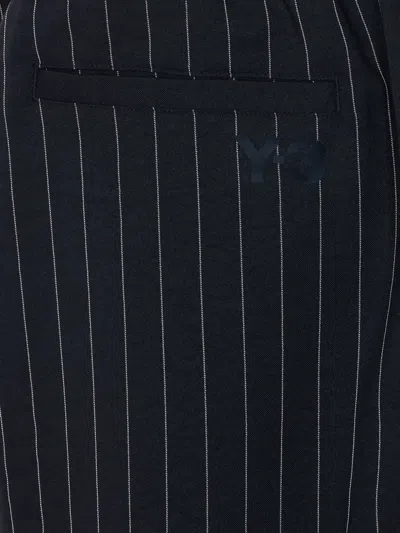 Y-3 Striped-pattern Elasticised Trousers In Black