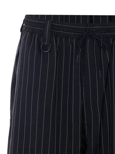 Y-3 Striped-pattern Elasticised Trousers In Black