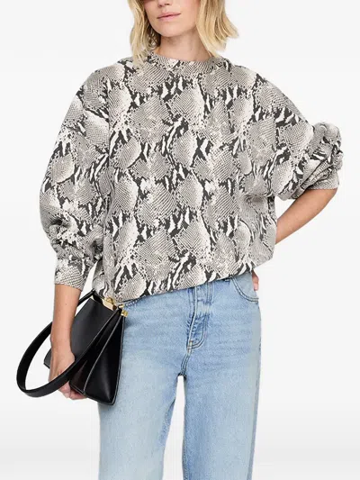 Anine Bing Sweatshirt Aus Pythonleder In Multi