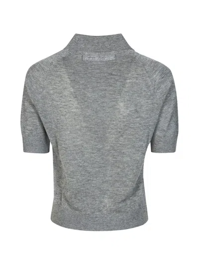 Victoria Beckham Polo Collar T-shirt Clothing In Gray