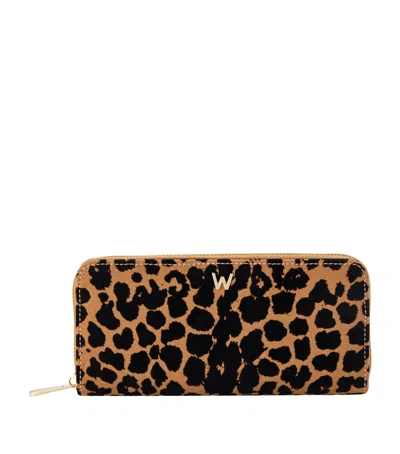 Wolf Savanna Leopard Print Long Zip Wallet In Animal Print