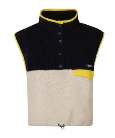 Prada Pile Vest Color Block Drawstring Hem In Multi