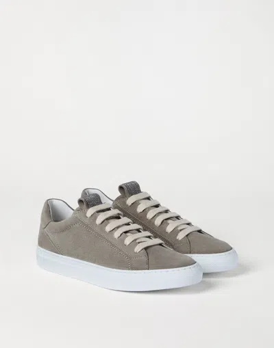 Brunello Cucinelli Suede Sneakers In Multi
