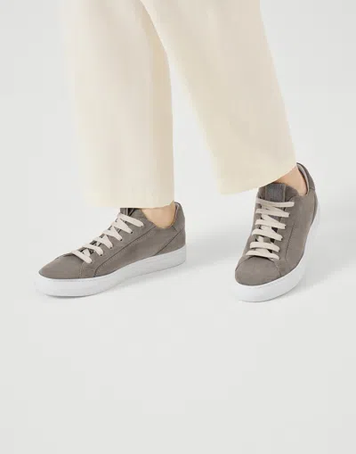 Brunello Cucinelli Suede Sneakers In Multi