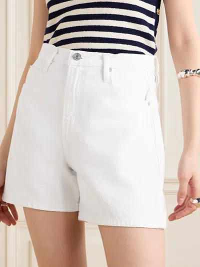 Frame Le Italien Bermuda Denim Shorts In White