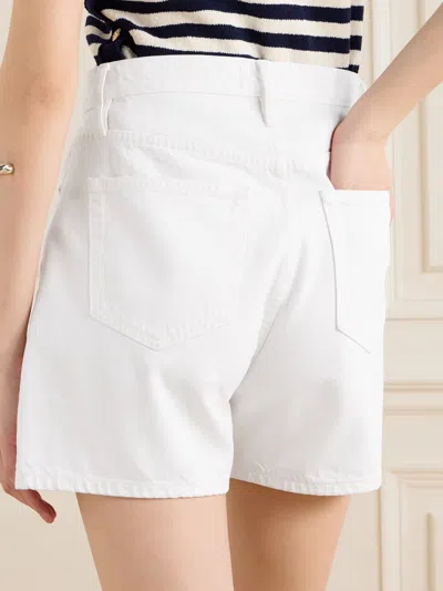 Frame Le Italien Bermuda Denim Shorts In White