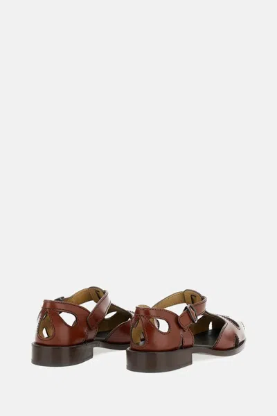 Hereu Tan Leather Sandals In Multi