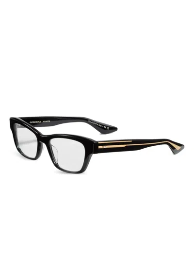 Khaite Rectangle Stripe Glasses In Black