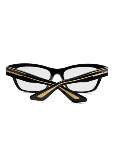 Khaite Rectangle Stripe Glasses In Black