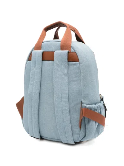Chloé Logo-embroidered Backpack In Blue