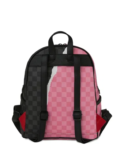 Sprayground Check-pattern Shark Backpack In Pink