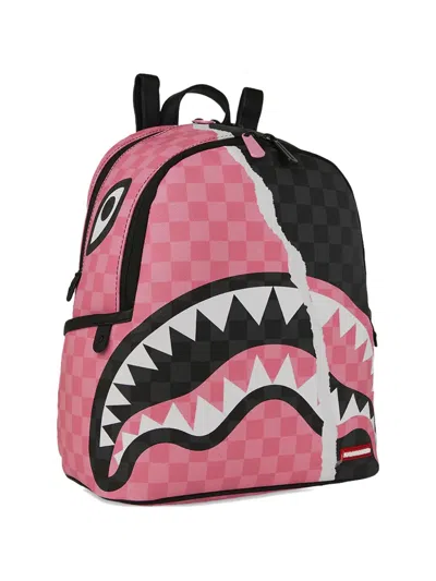Sprayground Check-pattern Shark Backpack In Pink