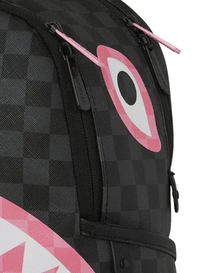 Sprayground Check-pattern Shark Backpack In Pink