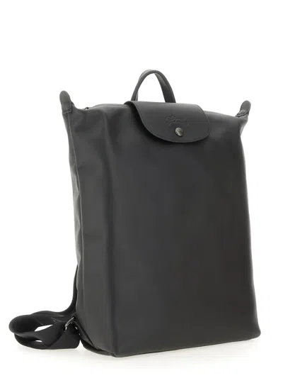 Longchamp Adjustable Straps Front Flap Top Handle Backpack In Black