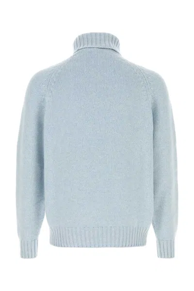 Umit Benan Light-blue Cashmere Sweater In Multi