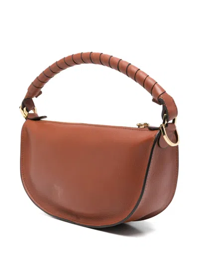 Chloé Mini Marcie Twisted-handle Leather Shoulder Bag In Brown