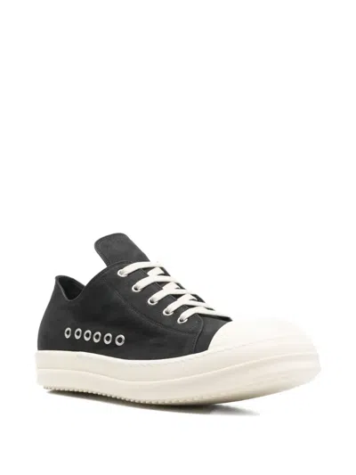 Rick Owens Leather Sneakers In Black