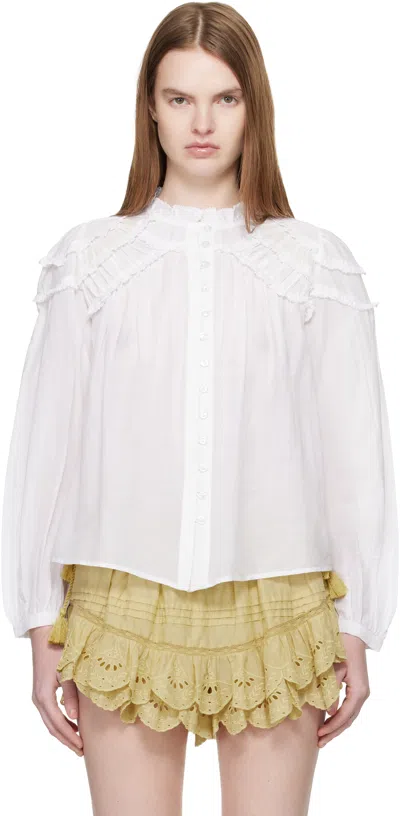 Isabel Marant Étoile White Regular Solid Shirt In White
