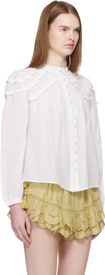 Isabel Marant Étoile White Regular Solid Shirt In White