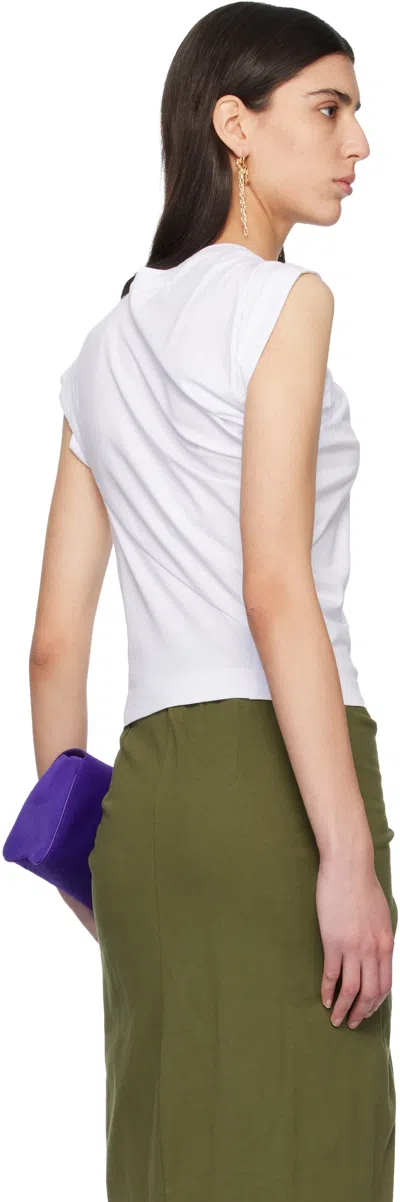 Vivienne Westwood Asymmetric Organic Cotton Top With Gathered Detailing In White