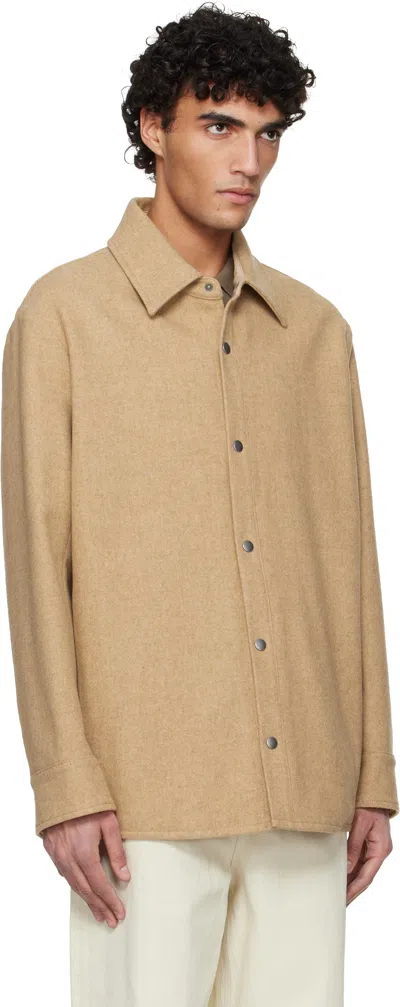 A.p.c. Camel Snap Closure Jacket In Gold