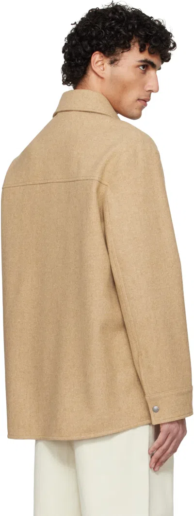 A.p.c. Camel Snap Closure Jacket In Gold