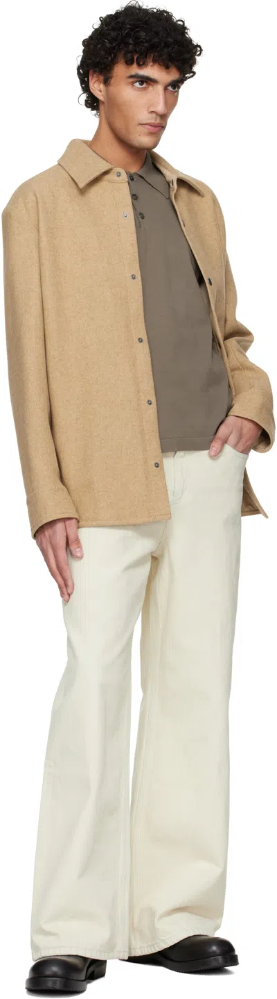 A.p.c. Camel Snap Closure Jacket In Gold