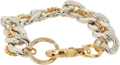 Sacai Thick Chain Anklet In Metallic