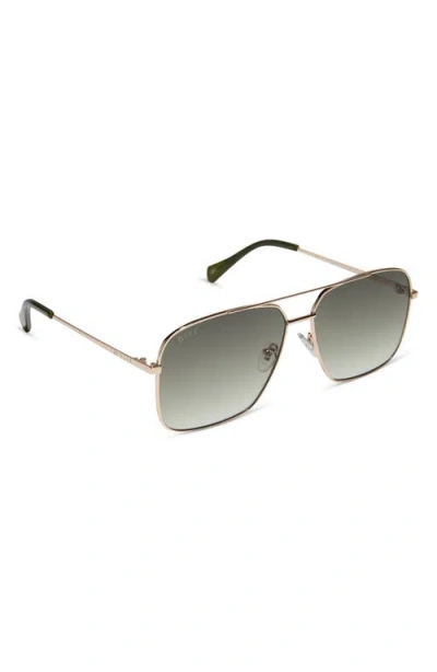 Diff Leo Aviator Sunglasses In Gold
